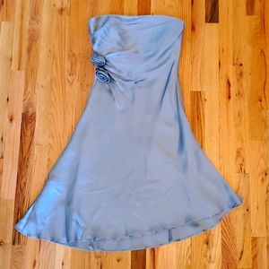 Elegant Silvery Gray Strapless Dress 8